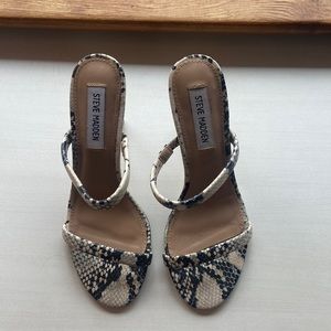 Steve Madden snake print strappy heel. Worn once